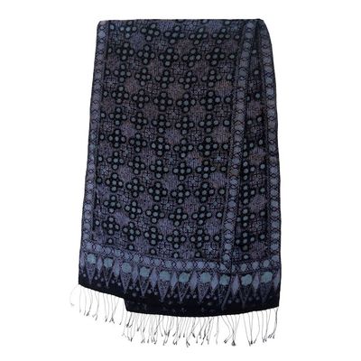 Alternate image for Batik Silk Shawl with Kawung Motifs from Bali Java Sea