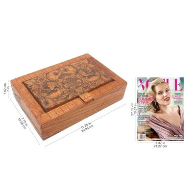 Alternate image for Hand Carved Wood Decorated Jewelry Box from Indonesia Bhoma Treasure