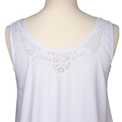 Alternate image for Hand-Embroidered Sleeveless Rayon Top from Bali Bouquet of Flowers