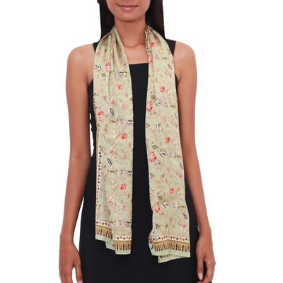 Alternate image for Laurel Batik Silk Scarf from Bali Singa Laurel
