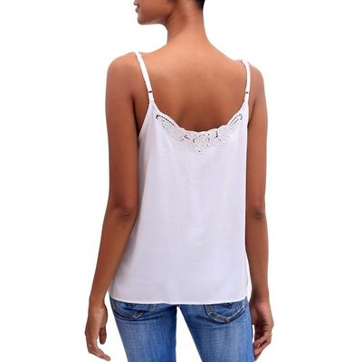 Alternate image for Floral Embroidered Rayon Tank Top in Snow White from Bali Snow White Kerawang