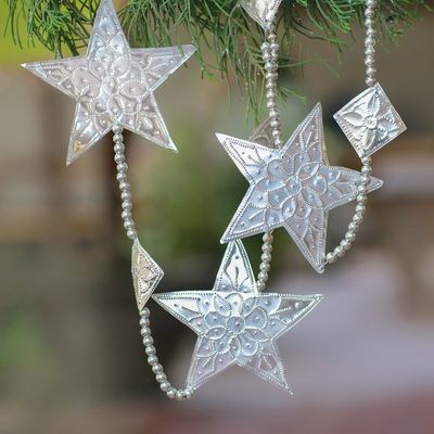 Alternate image for 3 Star-Shaped Aluminum Ornament Garlands from Bali Shining Stars