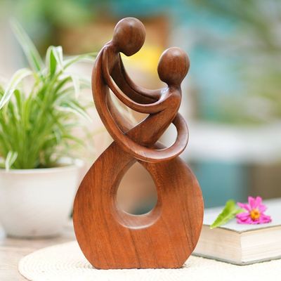Alternate image for Hand Carved Romantic Wood Sculpture Honeymoon Dance
