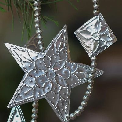 Alternate image for 3 Star-Shaped Aluminum Ornament Garlands from Bali Shining Stars
