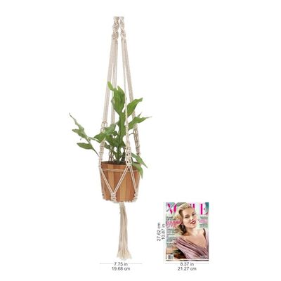 Alternate image for Hand-Knotted White Cotton Macrame Hanger from Bali Pure Home