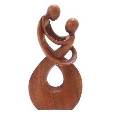 Alternate image for Hand Carved Romantic Wood Sculpture Honeymoon Dance