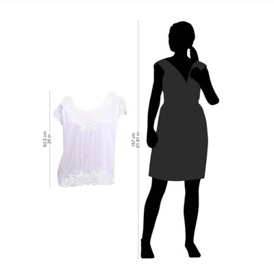 Alternate image for Floral Embroidered Rayon Blouse in White from Bali White Kusuma