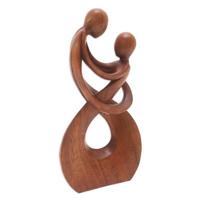 Alternate image for Hand Carved Romantic Wood Sculpture Honeymoon Dance