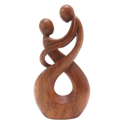 Alternate image for Hand Carved Romantic Wood Sculpture Honeymoon Dance