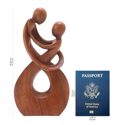 Alternate image for Hand Carved Romantic Wood Sculpture Honeymoon Dance