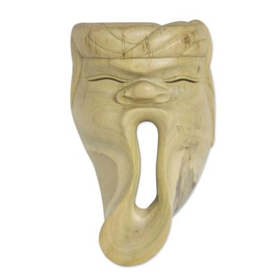 Alternate image for Handmade Bali Hibiscus Wood Mask Big Yawn