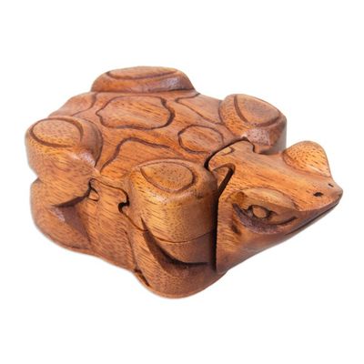 Alternate image for Frog Theme Puzzle Box Balinese Frog