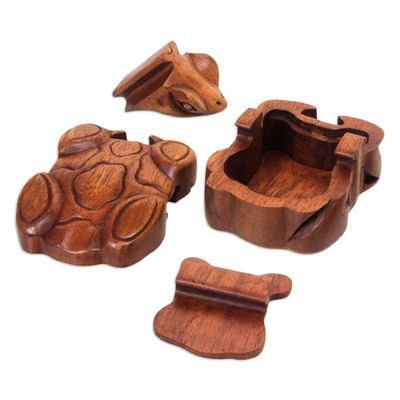 Alternate image for Frog Theme Puzzle Box Balinese Frog
