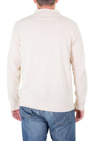 Alternate image for Mens cotton sweater Ivory Comfort