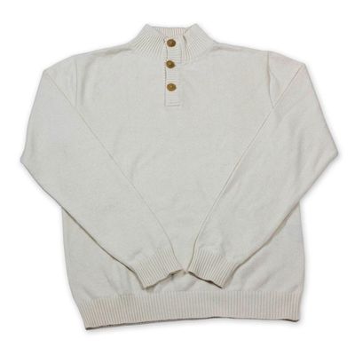 Alternate image for Mens cotton sweater Ivory Comfort