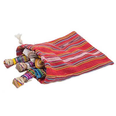 Alternate image for Set of 12 Guatemalan Worry Dolls with Pouch in 100 Cotton The Worry Doll League