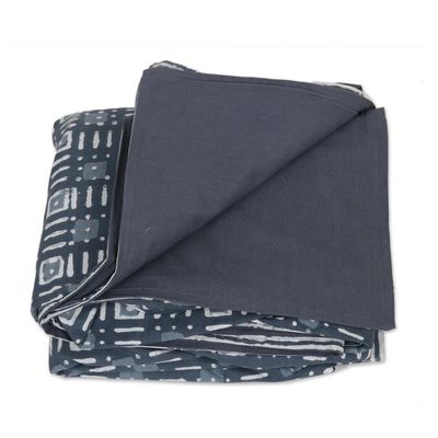 Alternate image for Block-Printed Duvet Cover and Sham Set 3 Pieces Rajasthani Grey