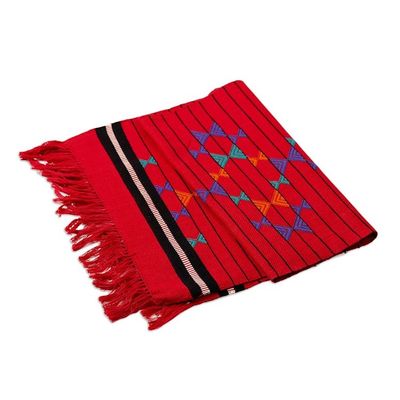 Alternate image for Cotton Table Runner Red Handmade India Festive Constellations