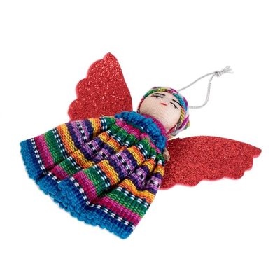 Alternate image for Cultural Cotton Angel Ornaments from Guatemala Set of 6 Quitapenas Angels