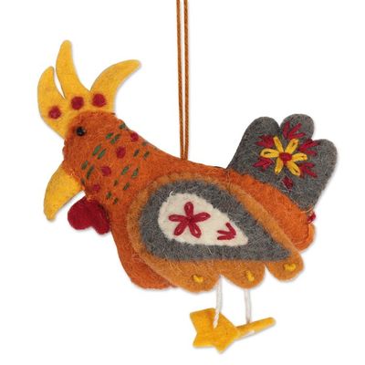 Alternate image for Handmade Wool Felt Ornaments Set of 3 Three French Hens