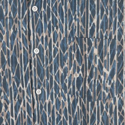 Alternate image for Mens Long-Sleeve Block-Printed Shirt from India Traditional Elegance