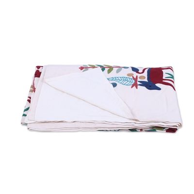 Alternate image for Animal Themed Twin Bedspread Hand Woven in India Jungle Frolic