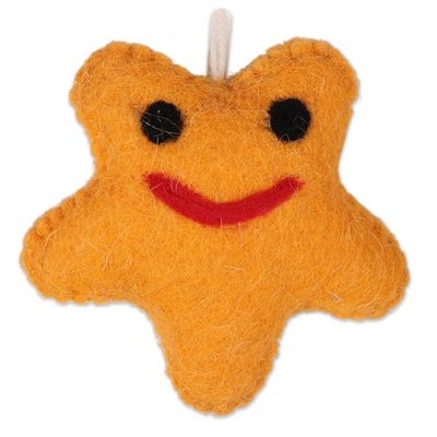 Alternate image for Assorted Wool Felt Star Ornaments from India Set of 6 Cheery Stars