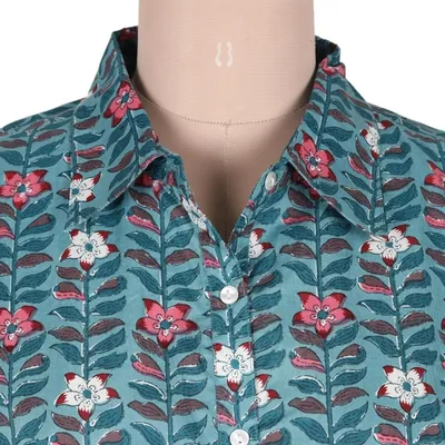Alternate image for Printed Long Sleeve Cotton Shirt Floral Saga