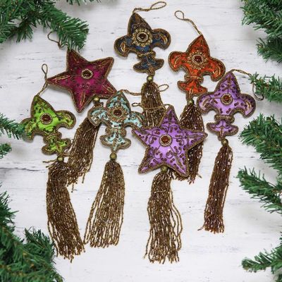 Alternate image for Beaded ornaments Set of 7 Happy Holiday
