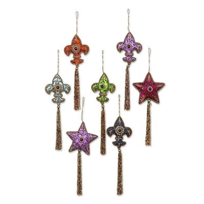 Alternate image for Beaded ornaments Set of 7 Happy Holiday