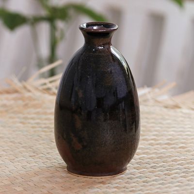 Alternate image for Artisan Crafted Ceramic Bud Vase Thai Rustic