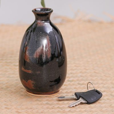 Alternate image for Artisan Crafted Ceramic Bud Vase Thai Rustic
