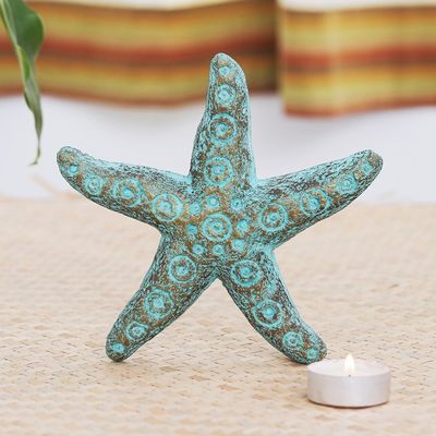 Alternate image for Recycled Paper Starfish Wall Art Sculpture Crafted by Hand Unique Starfish
