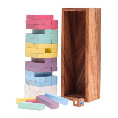 Alternate image for Thai Raintree Wood Stacking Puzzle Colorful Balance in Medium