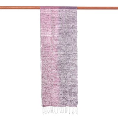 Alternate image for Pink and Purple Silk Scarf from Thailand Bold Orchid