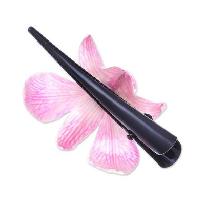Alternate image for Natural Pale Pink Thai Orchid Hair Clip Pink Orchid Love