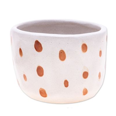 Alternate image for Handcrafted Ceramic Flower Pot with Brown Speckle Pattern Speckled Bud