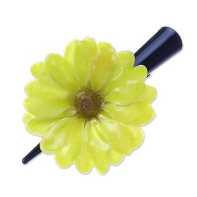 Alternate image for Natural Yellow Aster Hair Clip from Thailand Yellow Aster Passion