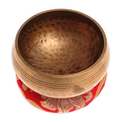 Alternate image for Handmade Brass Alloy Singing Bowl Set 3 Pcs Hammered Mantra