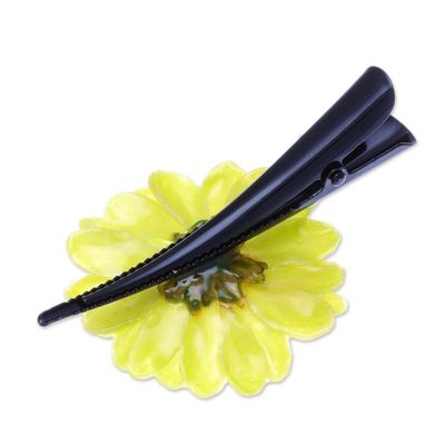 Alternate image for Natural Yellow Aster Hair Clip from Thailand Yellow Aster Passion
