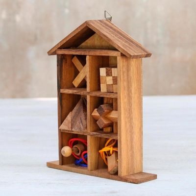 Alternate image for Six Rain Tree Wood Puzzles with Box from Thailand Household Challenge