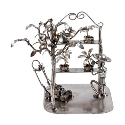 Alternate image for Handmade Rustic Metal Auto Parts Gardener Sculpture Rustic Gardener