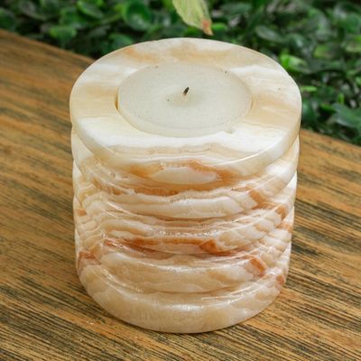 Alternate image for Natural Onyx Pillar-Shaped Tealight Holder Pillar of Light