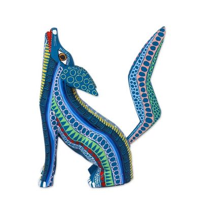 Alternate image for Handcrafted Copal Wood Alebrije Coyote Figurine Coyote Charm