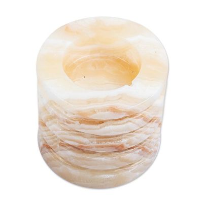 Alternate image for Natural Onyx Pillar-Shaped Tealight Holder Pillar of Light