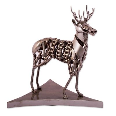 Alternate image for Recycled Metal Auto Part Deer Sculpture from Mexico Mechanical Deer