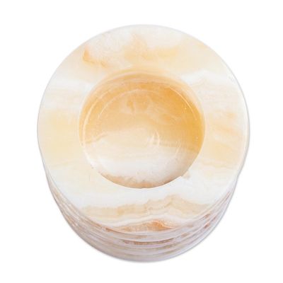 Alternate image for Natural Onyx Pillar-Shaped Tealight Holder Pillar of Light