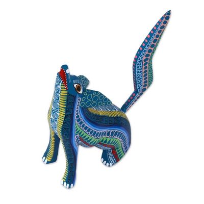 Alternate image for Handcrafted Copal Wood Alebrije Coyote Figurine Coyote Charm