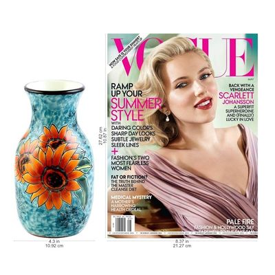 Alternate image for Unique Hand Painted Sunflower Themed Vase Sunflower Brilliance