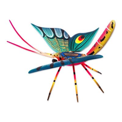 Alternate image for Hand-Painted Wood Alebrije Butterfly Sculpture from Mexico Holy Butterfly